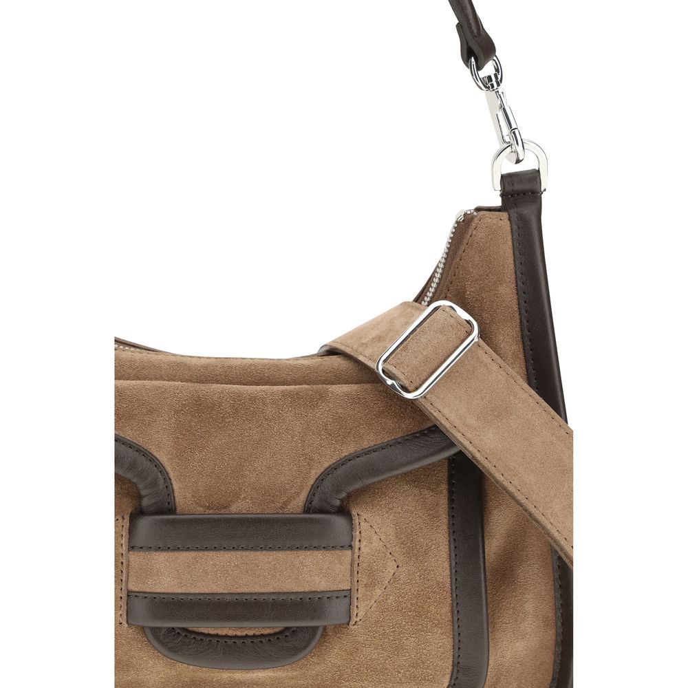 Shoulder Flap Bag by Pierre Hardy for women in bos taurus calfskin leather brown features a effortless sophistication silhouette, secured by a flap, magnetic & button with ample external-pockets and versatile shoulder-strap, handle & adjustable-strap for a effortless sophistication finish.