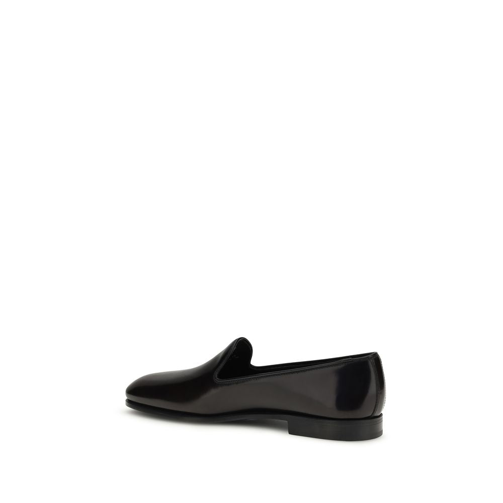 Flat Loafer Slip-On Shoes by Church's for women in bos taurus calf leather black showcases a resplendent Women's Bos Taurus Calf Leather Flat Loafer Slip-On Shoes aesthetic, defined by its resplendent round toe style and elegant flat.
