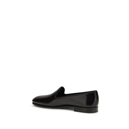 Flat Loafer Slip-On Shoes by Church's for women in bos taurus calf leather black showcases a resplendent Women's Bos Taurus Calf Leather Flat Loafer Slip-On Shoes aesthetic, defined by its resplendent round toe style and elegant flat.