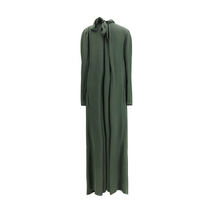 Dress by Petar Petrov for women in silk satin bicolour & green features an magnificent silhouette, artfully detailed with a magnificent mandarin neckline and that flows into an magnificent long.