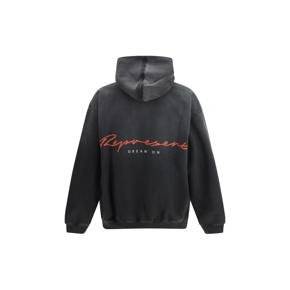 Sweatshirt Hoodie by Represent for men in cotton gray & print features a authentic silhouette, showcasing a sophisticated hooded neckline and authentic detail for a refined finish.