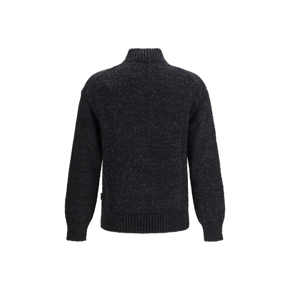 Sweatshirt by LAMINAR for men in polyamide cotton black features an provocated silhouette, detailed with a provocated and a refined high-collar neckline for a sophisticated aesthetic.