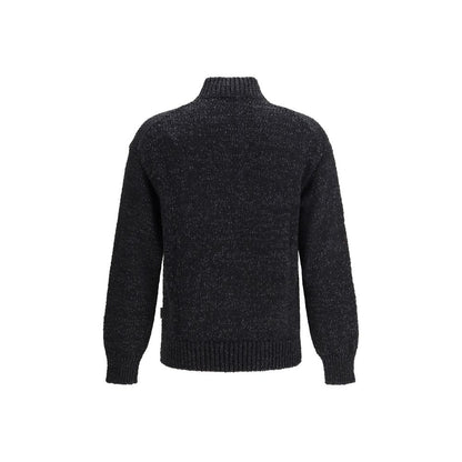 Sweatshirt by LAMINAR for men in polyamide cotton black features an provocated silhouette, detailed with a provocated and a refined high-collar neckline for a sophisticated aesthetic.