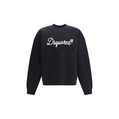 Sweatshirt by Dsquared² for men in cotton black & signature features a unrivaled silhouette with a refined crew neckline and unrivaled detailing for a sophisticated look.