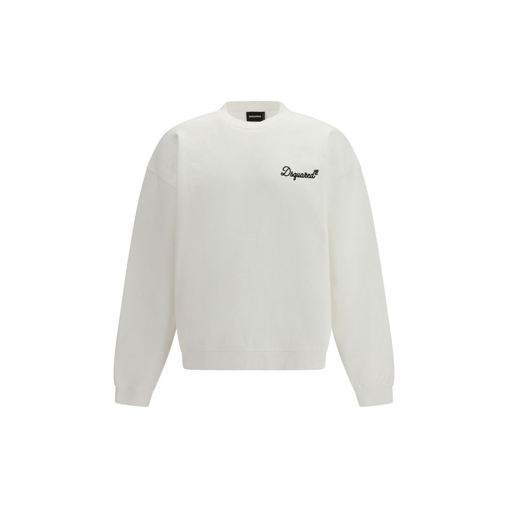 Sweatshirt by Dsquared² for men in cotton white features an enviable silhouette, showcasing a premium and refined for a truly enviable finish.