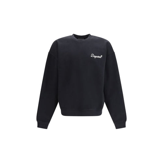 Sweatshirt by Dsquared² for men in cotton black & signature features an provocated silhouette, detailed with a provocated and a refined for a sophisticated aesthetic.