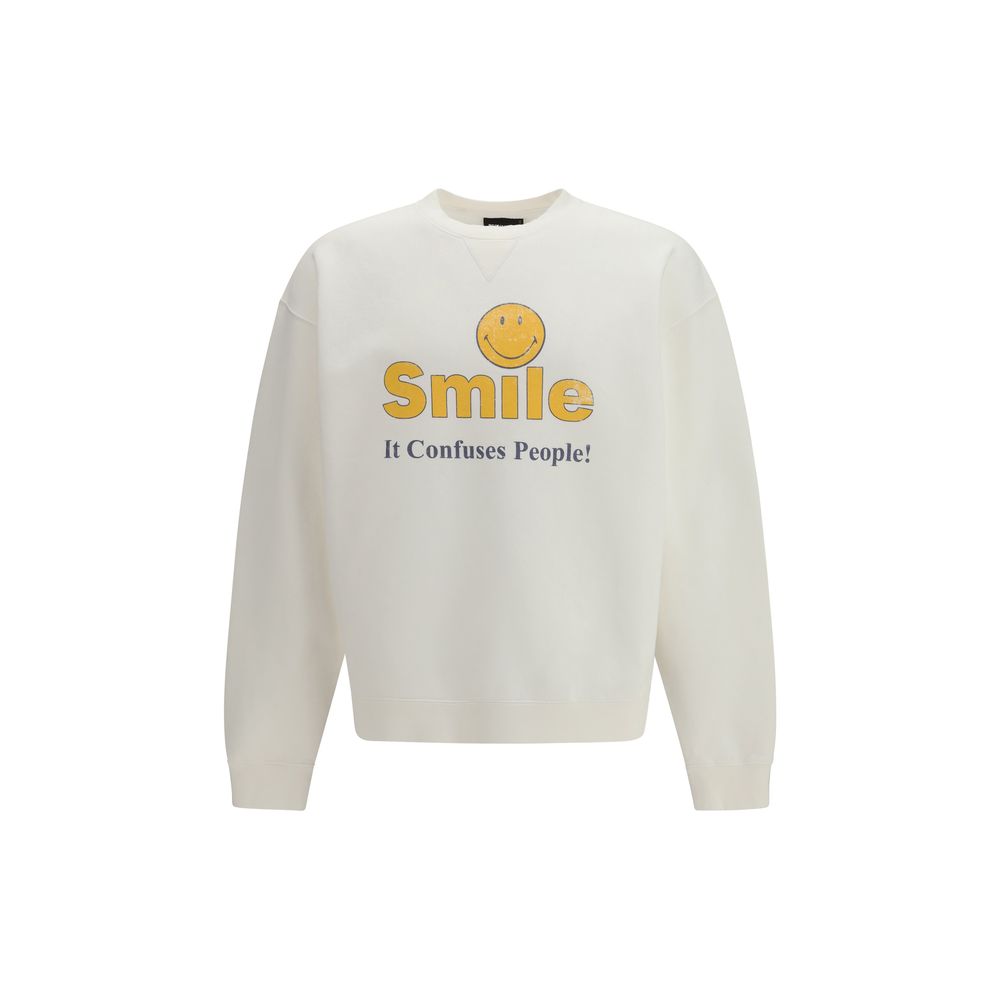 Sweatshirt by Dsquared² for men in cotton white & print features an provocated silhouette, detailed with a provocated and a refined crew neckline for a sophisticated aesthetic.