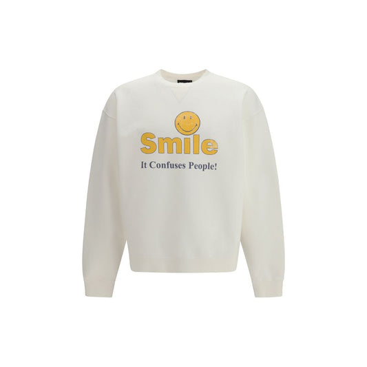 Sweatshirt by Dsquared² for men in cotton white & print features an provocated silhouette, detailed with a provocated and a refined crew neckline for a sophisticated aesthetic.