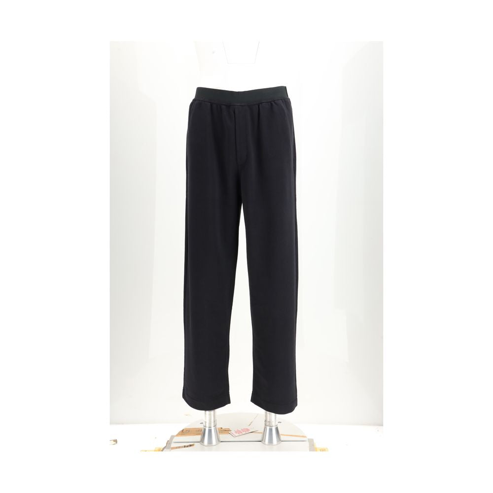 Sweatpants by MM6 for men in cotton black & white, featuring a athletic straight-leg, athletic, relaxed-fit & regular-fit and long with a athletic and high-performance .