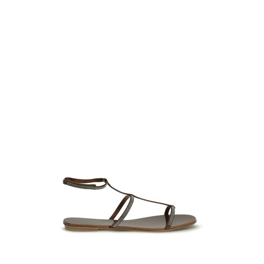 Cage Sandals by Pedro García for women in bos taurus calf leather & rhinestone and brown presents a captivating silhouette, showcasing the signature style of the Women's Bos Taurus Calf Leather & Rhinestone Cage Sandals with a captivating and captivating .