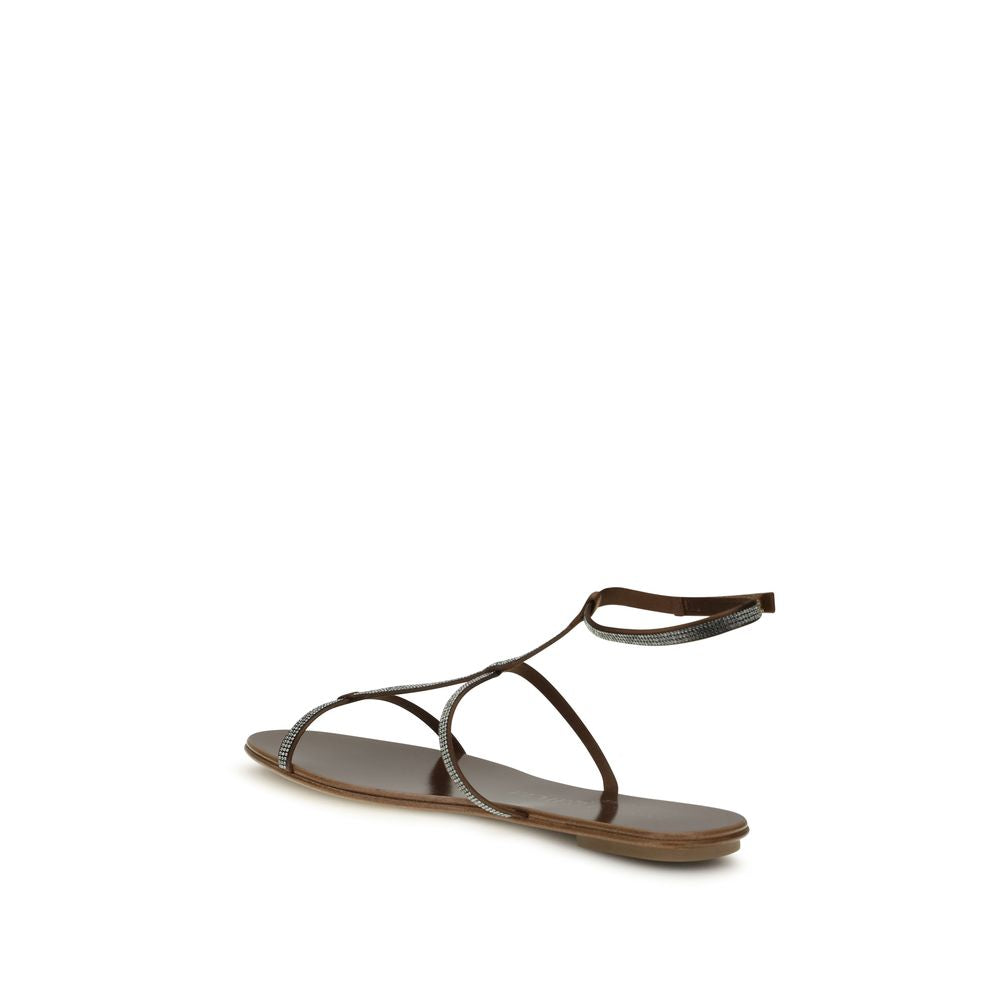 Cage Sandals by Pedro García for women in bos taurus calf leather & rhinestone brown features an statuesque Women's Bos Taurus Calf Leather & Rhinestone Cage Sandals silhouette with a refined and elegant .