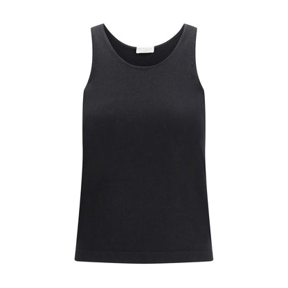 Activewear T-Shirt by Brunello Cucinelli for women in silk cashmere & polyester black features an contemporary design with , a sleeveless length, and a contemporary .