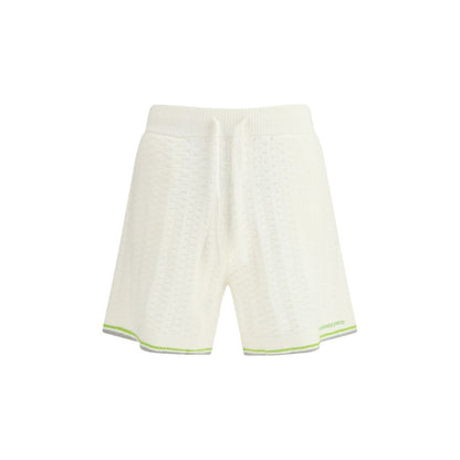 Bermuda Shorts by Casablanca for men in cotton white, jacquard & signature showcases a on trend silhouette, featuring a tailored regular-fit with a classic short and sophisticated for a on trend finish.