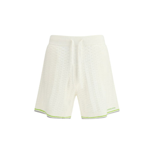 Bermuda Shorts by Casablanca for men in cotton white, jacquard & signature showcases a on trend silhouette, featuring a tailored regular-fit with a classic short and sophisticated for a on trend finish.