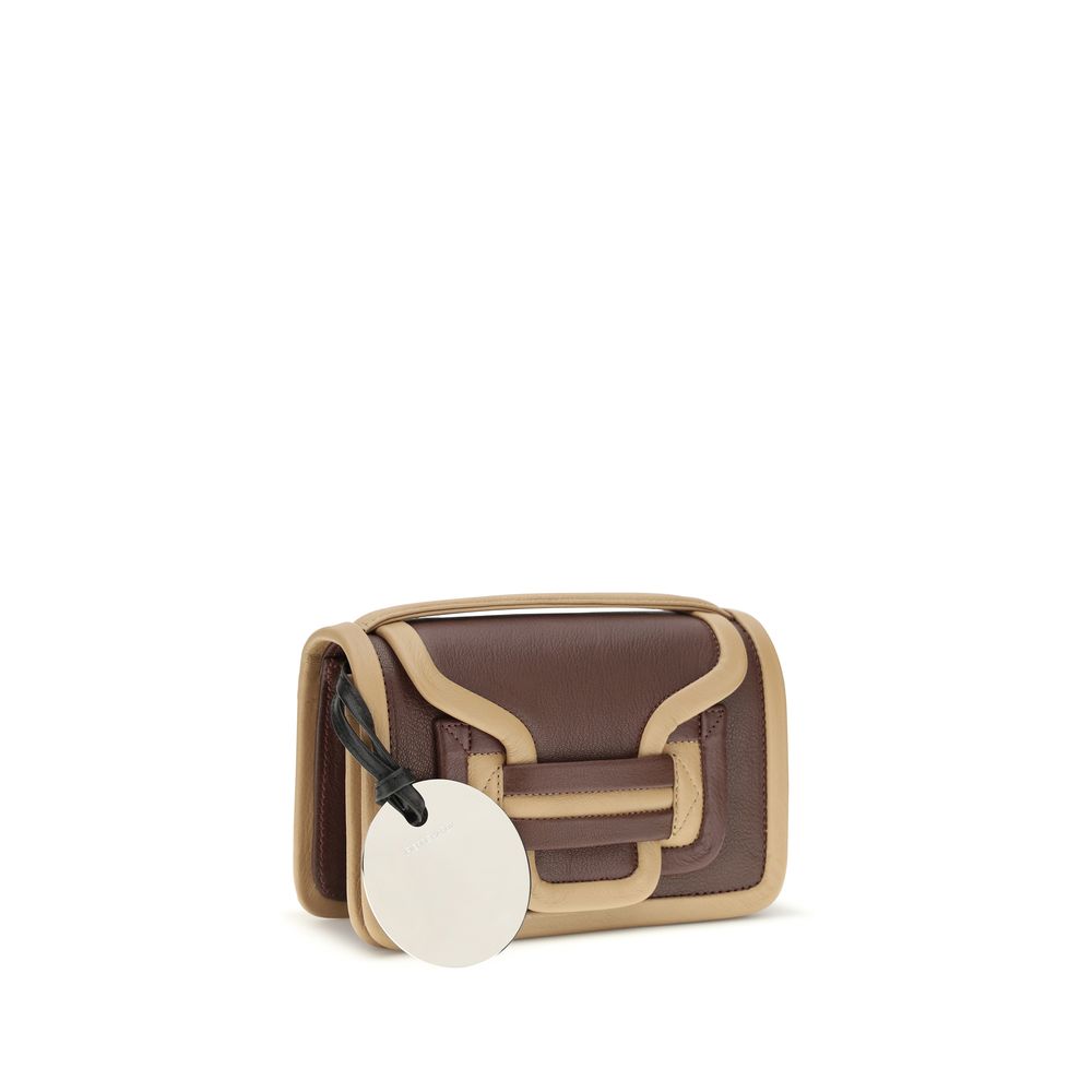 Large Shoulder Flap Bag by Pierre Hardy for women in bos taurus calf leather brown & signature features a distinguished silhouette, showcasing a secure flap, magnetic & button and distinguished single-compartment with versatile shoulder-strap, handle & adjustable-strap for a distinguished finish.