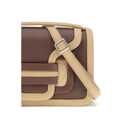 Large Shoulder Flap Bag by Pierre Hardy for women in bos taurus calf leather brown & signature features a effortless sophistication silhouette, secured by a flap, magnetic & button with ample single-compartment and versatile shoulder-strap, handle & adjustable-strap for a effortless sophistication finish.