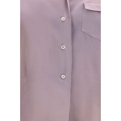 Dress Shirt by Maison Margiela for women in silk natural & purple, featuring a nuanced and nuanced for a sophisticated finish.