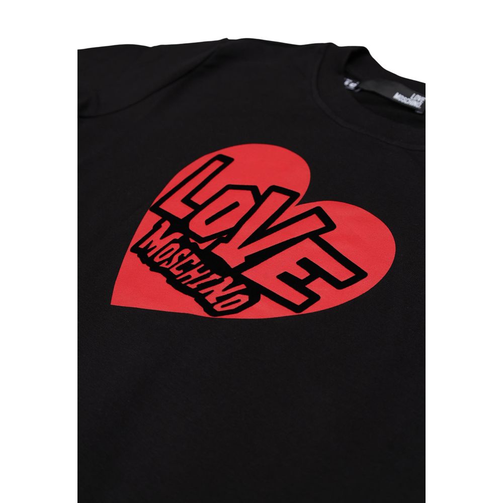 Activewear Sweatshirt by Love Moschino for women in stretch modal cotton black showcases a athletic silhouette with sleeves, a athletic , and high-performance for a athletic aesthetic.