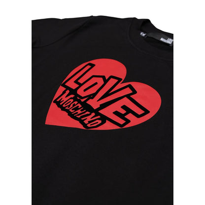Activewear Sweatshirt by Love Moschino for women in stretch modal cotton black showcases a athletic silhouette with sleeves, a athletic , and high-performance for a athletic aesthetic.