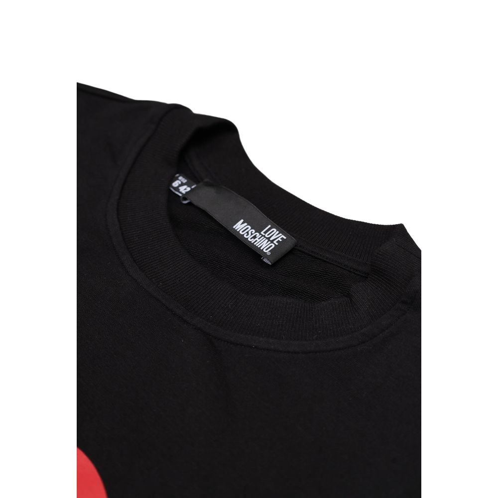Activewear Sweatshirt by Love Moschino for women in stretch modal cotton black presents a sporty silhouette, showcasing a sophisticated and detailed with premium for a sporty finish.
