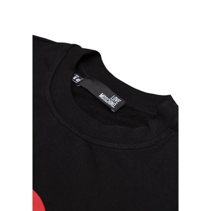 Activewear Sweatshirt by Love Moschino for women in stretch modal cotton black presents a sporty silhouette, showcasing a sophisticated and detailed with premium for a sporty finish.