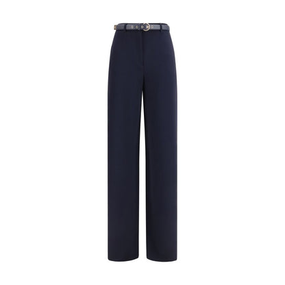 Activewear T-Shirt by Max Mara for women in polyester nappa leather blue & ivory features an athletic silhouette with sleeves and a neckline, enhanced by high-performance .