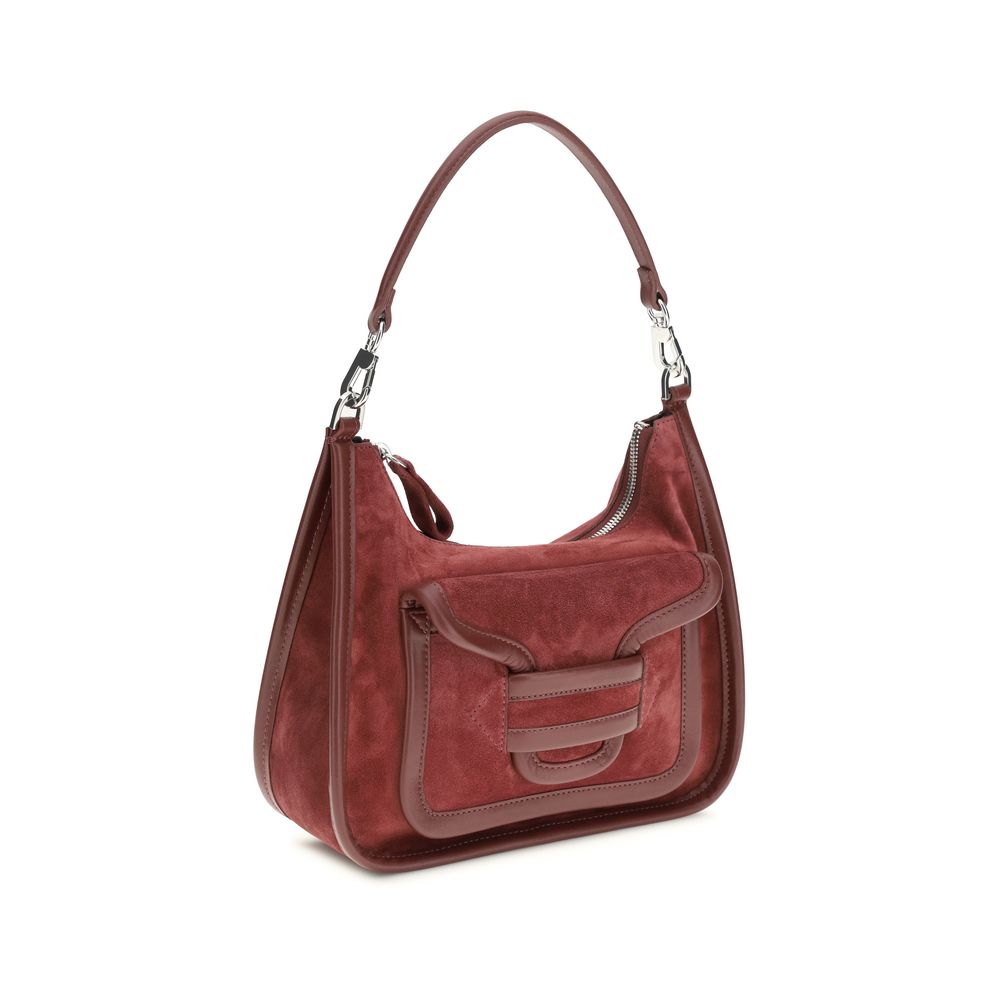 Shoulder Flap Bag by Pierre Hardy for women in bos taurus calfskin leather bordeaux features a distinguished silhouette, showcasing a secure flap, magnetic & button and distinguished external-pockets with versatile shoulder-strap, handle & adjustable-strap for a distinguished finish.
