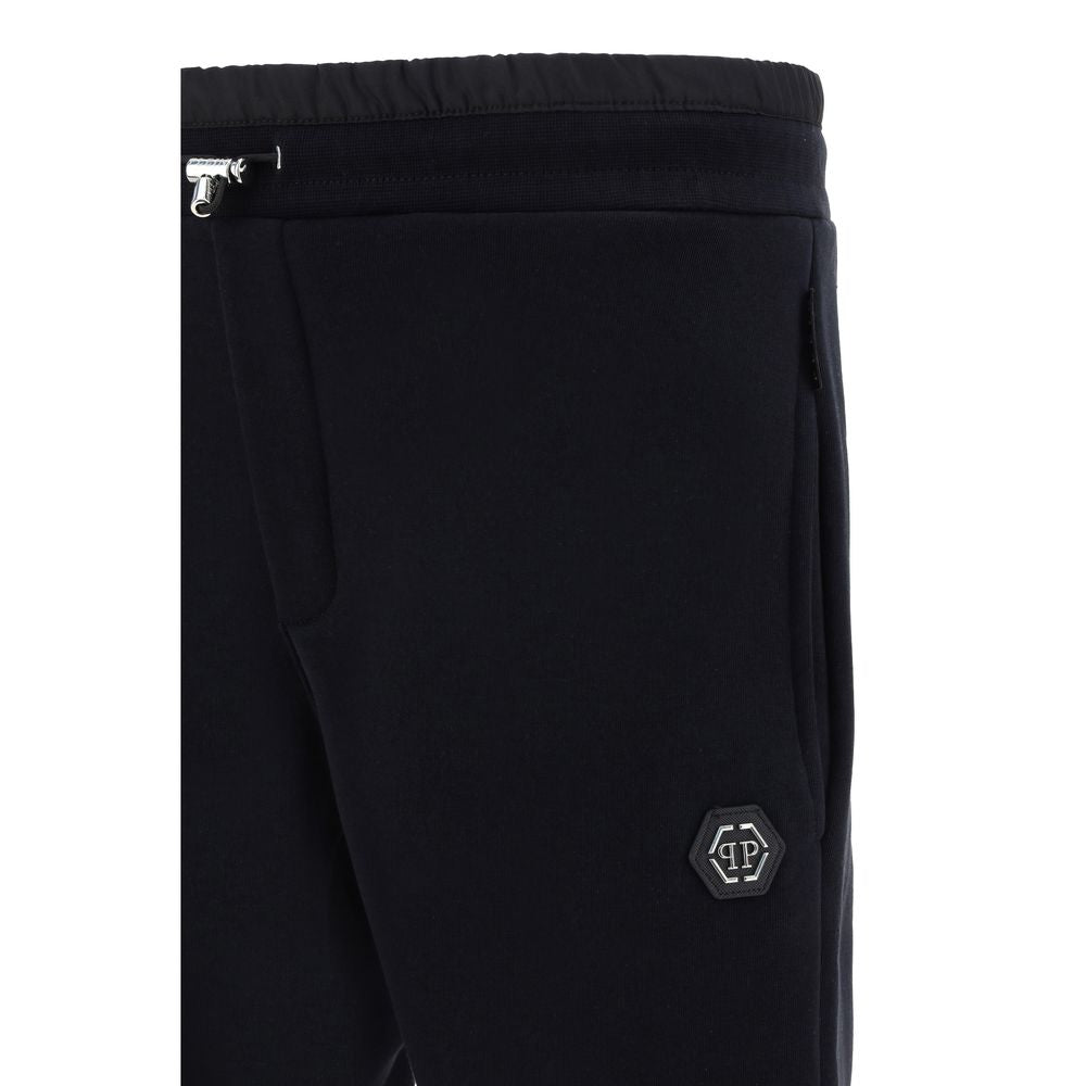 Jogger Sweatpants by Philipp Plein for men in cotton black features an sporty with a and long, showcasing sporty .