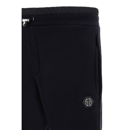 Jogger Sweatpants by Philipp Plein for men in cotton black features an sporty with a and long, showcasing sporty .