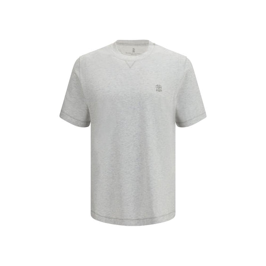 T-Shirt by Brunello Cucinelli for men in cotton gray & signature features an edgy silhouette, meticulously detailed with a sophisticated and crew neckline for a truly edgy finish.
