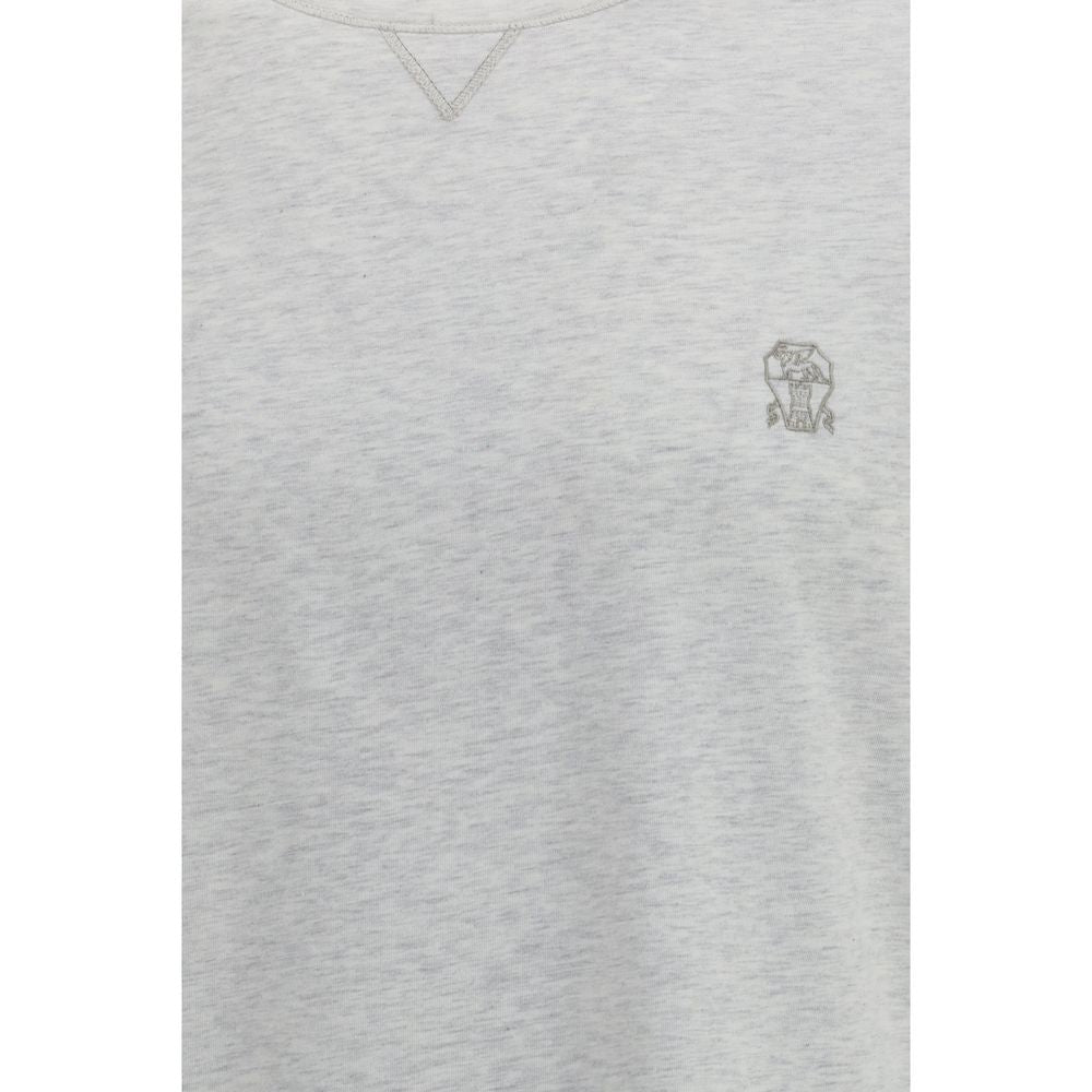 T-Shirt by Brunello Cucinelli for men in cotton gray & signature features an on trend silhouette, perfectly showcasing a on trend and for an elevated aesthetic.