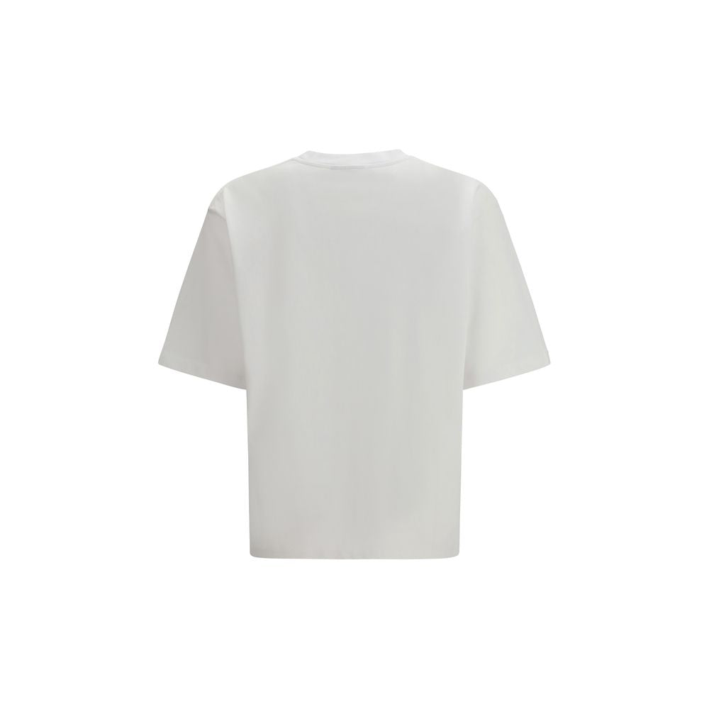 T-Shirt by Dsquared² for men in cotton white & print showcases a chic silhouette, artfully detailed with a chic crew neckline and for a chic finish.