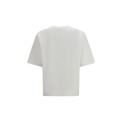 T-Shirt by Dsquared² for men in cotton white & print showcases a chic silhouette, artfully detailed with a chic crew neckline and for a chic finish.