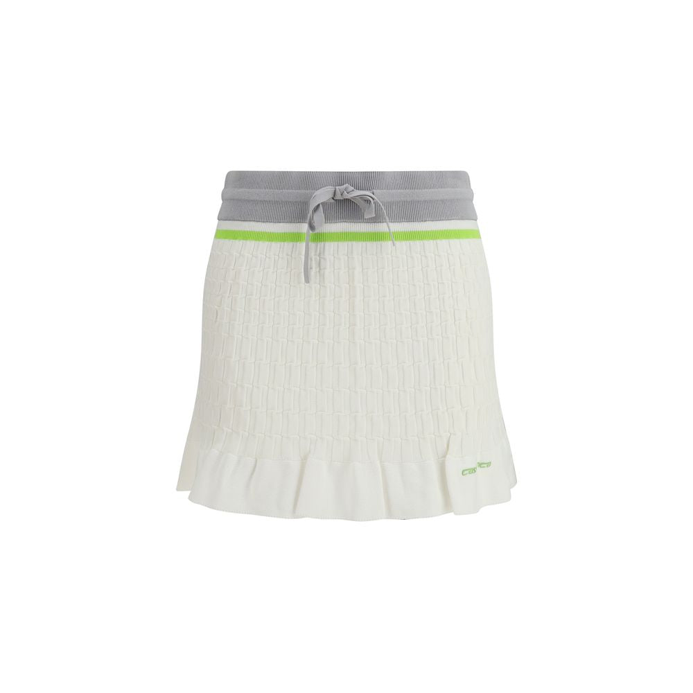 Skirt by Casablanca for women in cotton gray, green, white & jacquard features a captivating silhouette, showcasing the captivating Women's Cotton Mini Skirt design with a sophisticated mini for a captivating look.