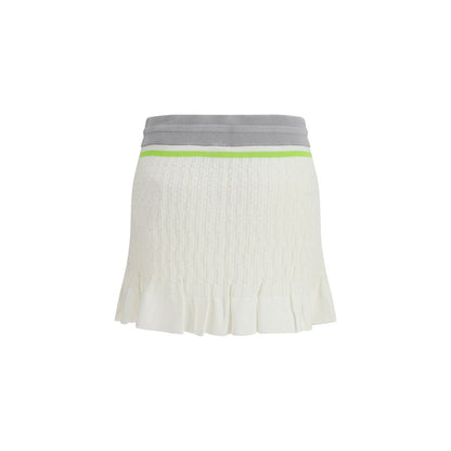Skirt by Casablanca for women in cotton gray, green, white & jacquard features a sublime silhouette, showcasing the sublime design of the Women's Cotton Mini Skirt in a sophisticated mini.