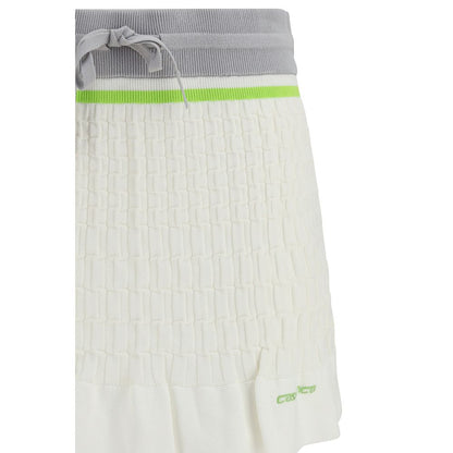 Skirt by Casablanca for women in cotton gray, green, white & jacquard features an tailored silhouette, artfully capturing the essence of Women's Cotton Mini Skirt in a sophisticated mini.