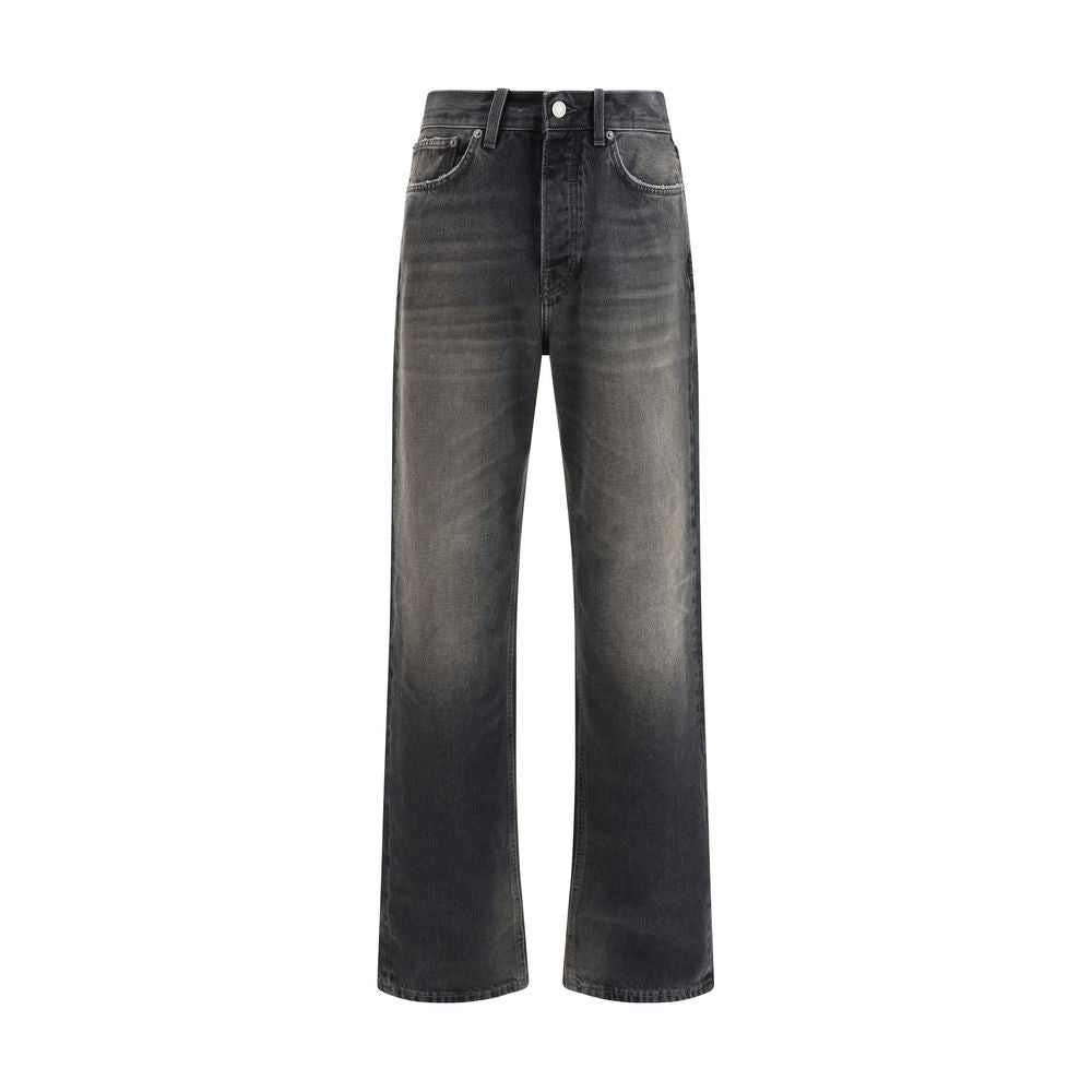Jeans by Haikure for men in denim cotton black & patterned features a polished silhouette with a polished relaxed-fit & regular-fit, reaching a polished long and finished with a polished .