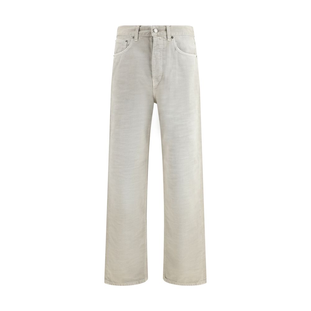 Jeans by Haikure for men in denim cotton gray presents a tailored silhouette, showcasing a tailored straight-leg & regular-fit and long cut with a refined high rise for a truly tailored aesthetic.