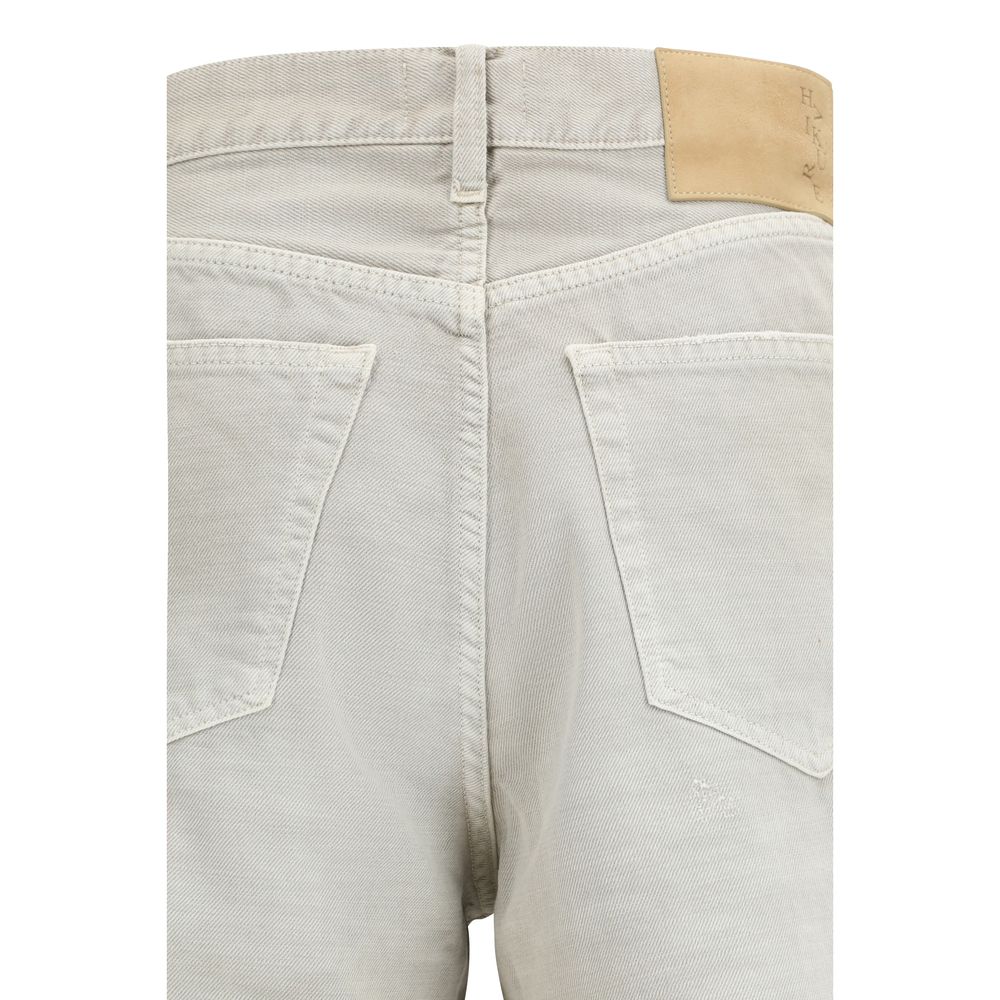 Jeans by Haikure for men in denim cotton gray presents a tailored silhouette, showcasing a tailored straight-leg & regular-fit and long cut with a refined high rise for a truly tailored aesthetic.