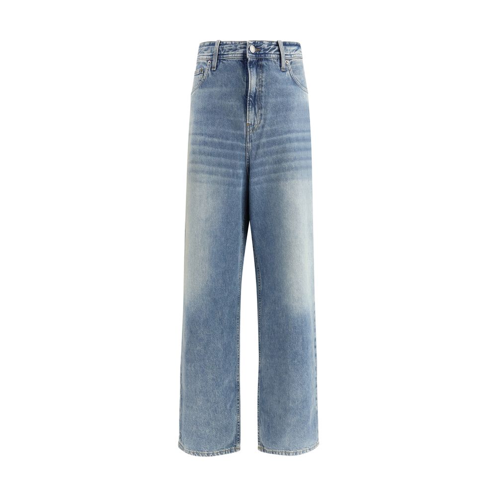 Jeans by Haikure for men in denim cotton blue features an sophisticated high rise and relaxed-fit, regular-fit & wide with a precise long, creating a sophisticated and sophisticated silhouette.