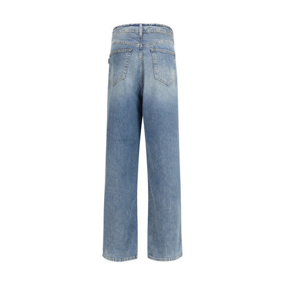 Jeans by Haikure for men in denim cotton blue features an sartorial relaxed-fit, regular-fit & wide and long with a high rise cut for a sartorial finish.
