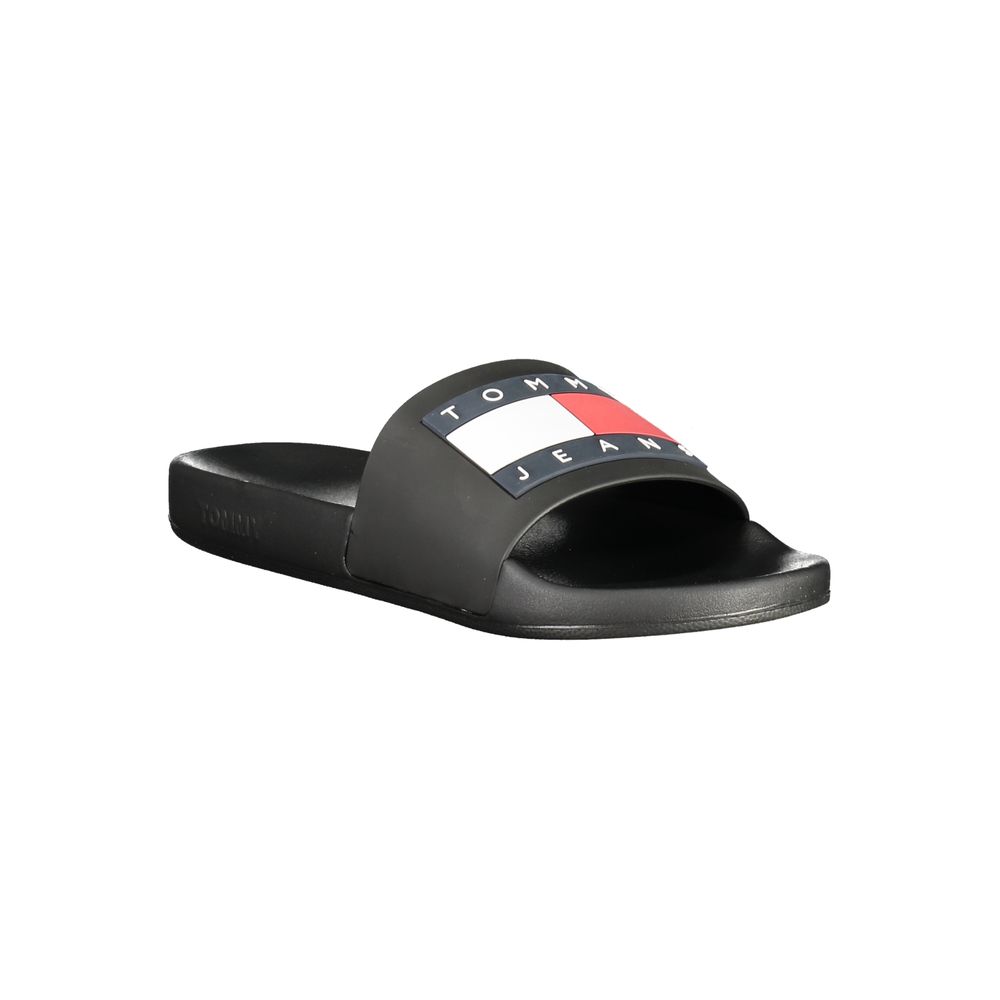 Sandals by Tommy Hilfiger for men in polyurethane black & print features an architectural silhouette, showcasing the architectural Men's Polyurethane Sandals with a and .