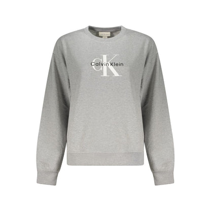 Sweatshirt by Calvin Klein for women in cotton polyester gray & print features an enviable silhouette, showcasing a premium long-sleeve and refined crew neckline for a truly enviable finish.