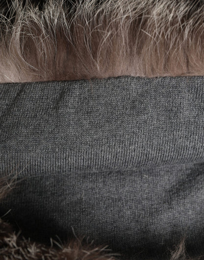 Dolce & Gabbana Brown Faux Fur Whole Head Wrap Capello Hat