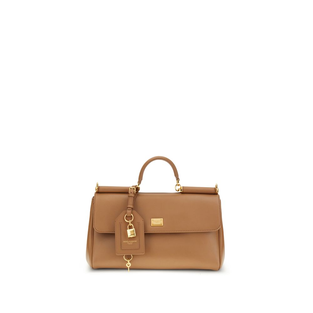 Shoulder Flap Bag by Dolce & Gabbana for women in bos taurus calf leather beige & signature features a effortless sophistication silhouette, secured by a flap & magnetic with ample single-compartment and versatile shoulder-strap, handle & adjustable-strap for a effortless sophistication finish.