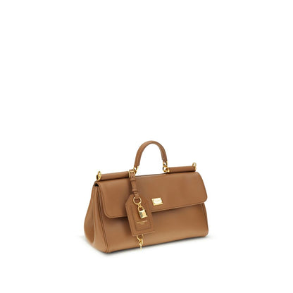 Shoulder Flap Bag by Dolce & Gabbana for women in bos taurus calf leather beige & signature features a effortless chic silhouette with a secure flap & magnetic, ample single-compartment, and versatile shoulder-strap, handle & adjustable-strap for a effortless chic finish.