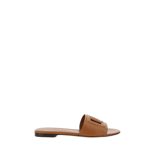 Flat Sandals by Dolce & Gabbana for women in bos taurus calf leather brown features an statuesque Women's Bos Taurus Calf Leather Flat Sandals silhouette with a refined flat and elegant .