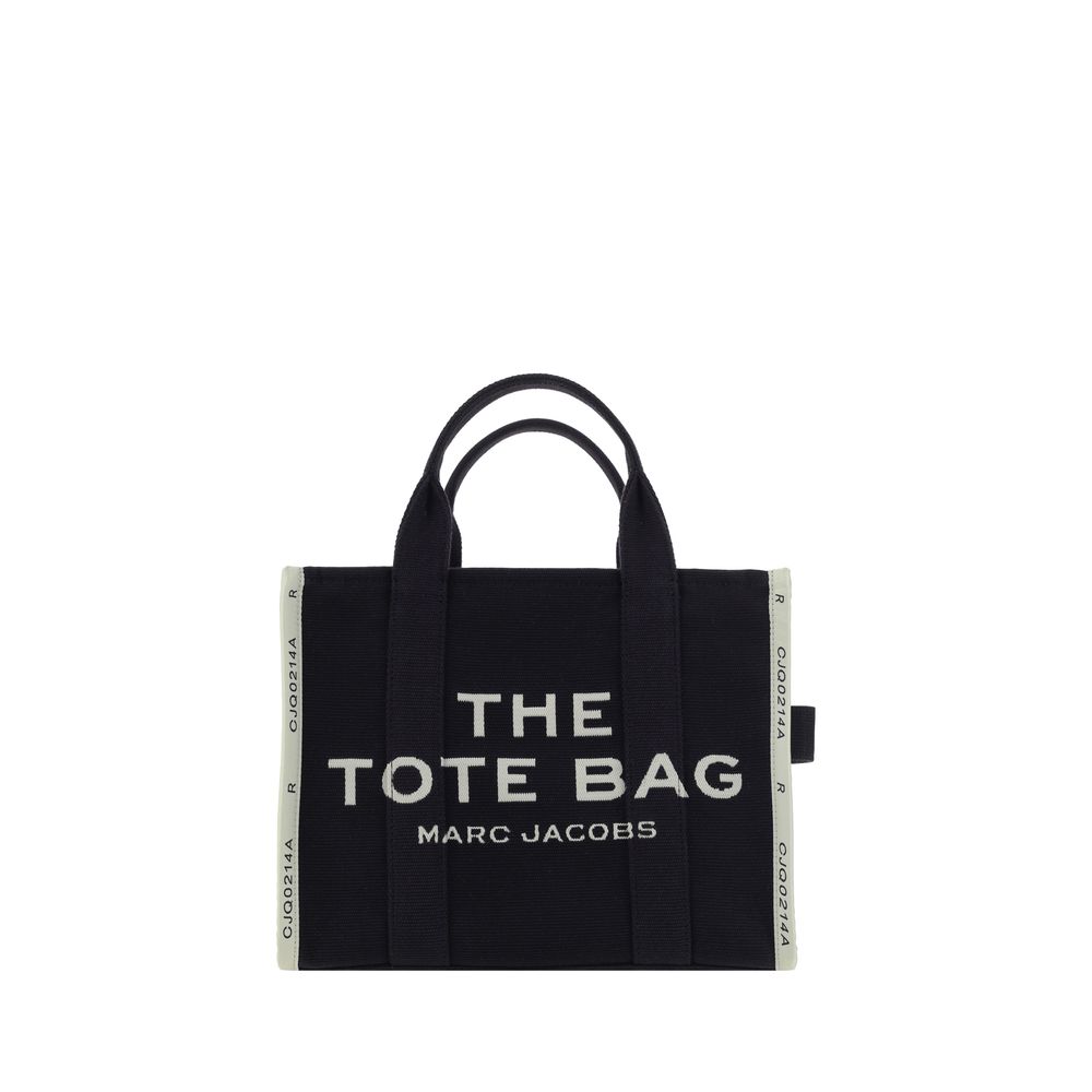 Medium Tote Handbag by Marc Jacobs for women in cotton polyester black, jacquard, signature, monogram & print features a refined silhouette, showcasing a secure zipper, organized , and versatile shoulder-strap, handle & adjustable-strap for a refined finish.