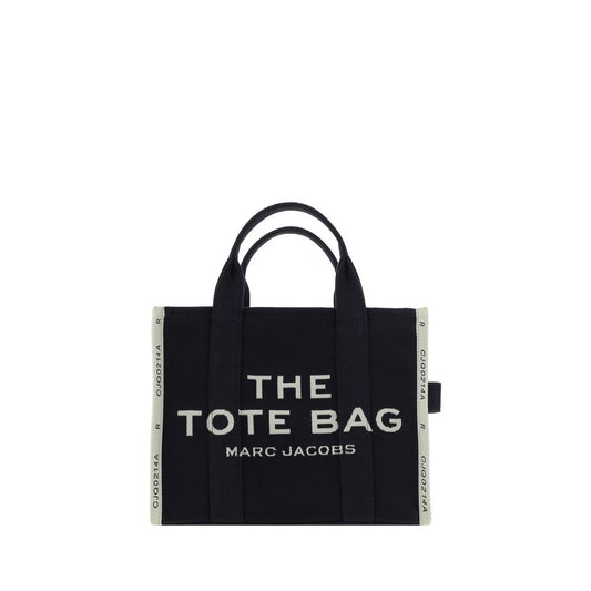 Medium Tote Handbag by Marc Jacobs for women in cotton polyester black, jacquard, signature, monogram & print features a refined silhouette, showcasing a secure zipper, organized , and versatile shoulder-strap, handle & adjustable-strap for a refined finish.