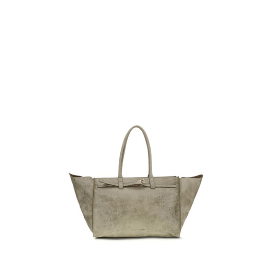 Shoulder Bag by Benedetta Bruzziches for women in bos taurus calf suede leather beige features a distinguished silhouette, showcasing a secure and distinguished with versatile shoulder-strap for a distinguished finish.